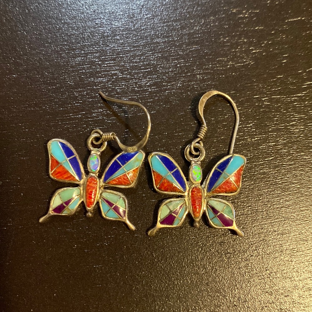 Multistone butterfly earrings